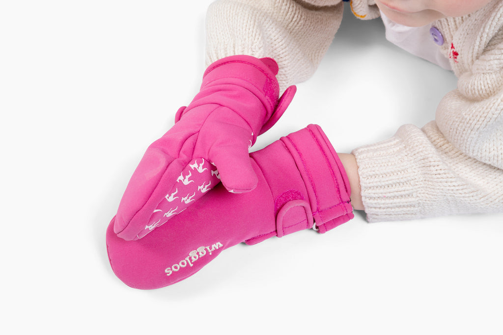 pink softshell mitten